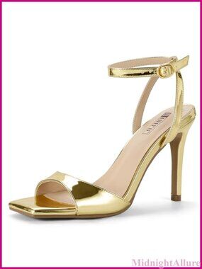 High Stiletto Heels Square Open Toe Strappy Heeled Sandals